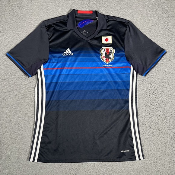Japan JFA Soccer Jersey Mens Medium Adidas Climalite Performance Crest Logo